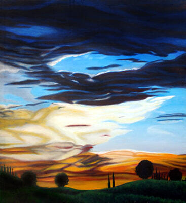 Rocklin California Sunset - Oil On Canvas - 48 X 60 - $5000 USD